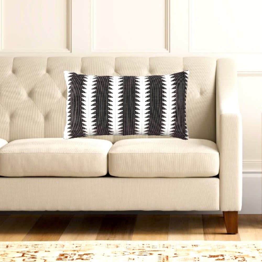 Threshold Black and White Striped Tribal Accent Pillow